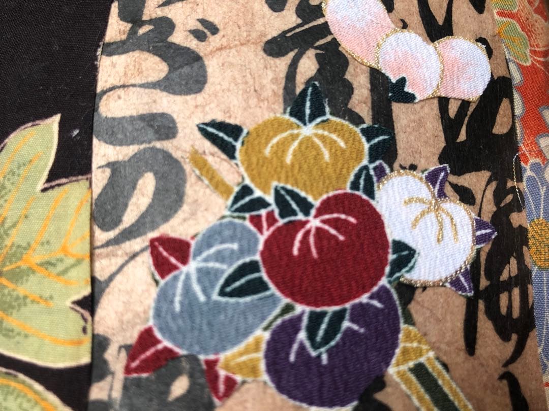 一閑張り　一閑張りバック　犬張子 正絹古布　狛犬　張子犬　少し大きめ