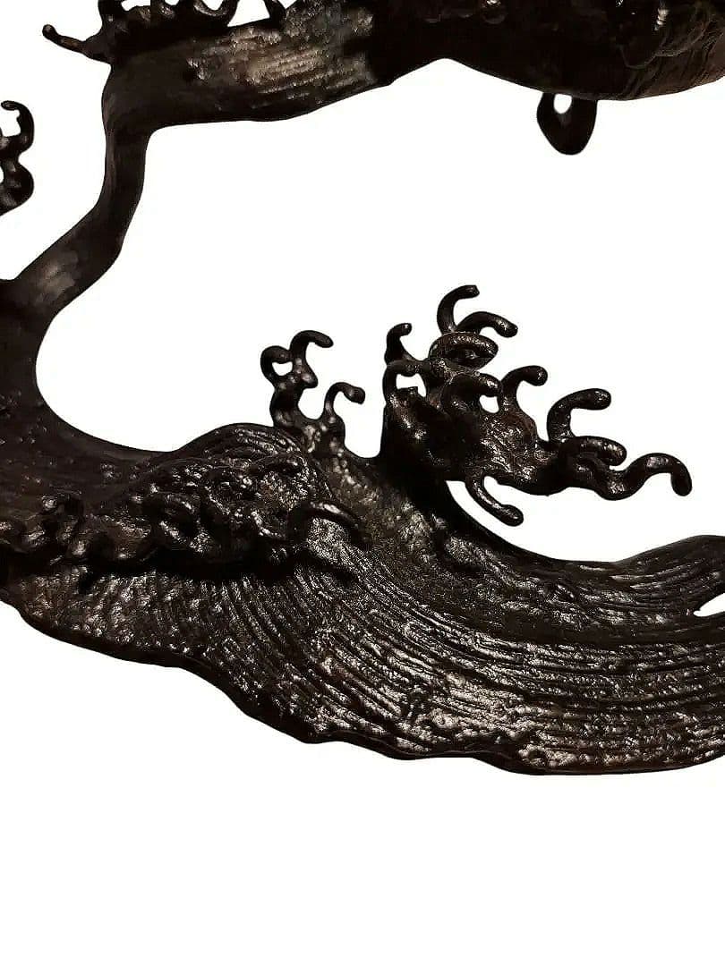 清泉古流 薄端 花器 真鍮 銅製 波足 茶道具 華道具 花瓶 骨董 インテリア