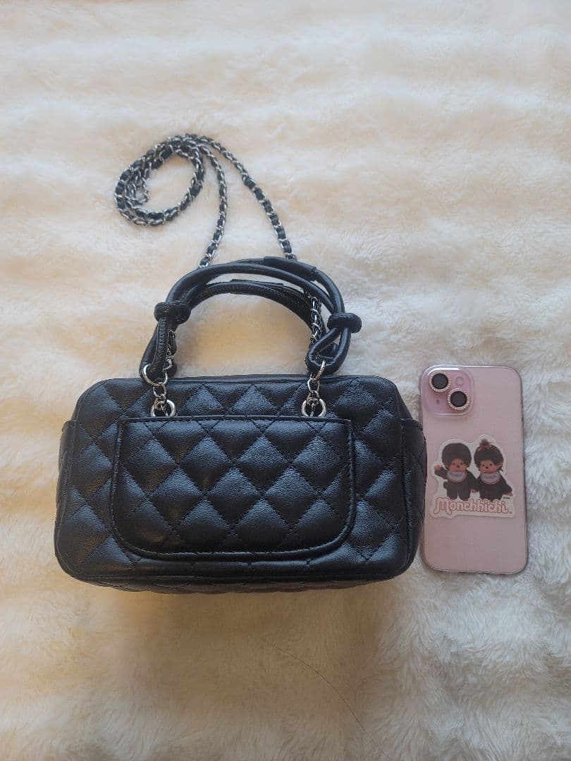 KENノベルティ CHANEL ブラック キルティング ショルダーバッグ