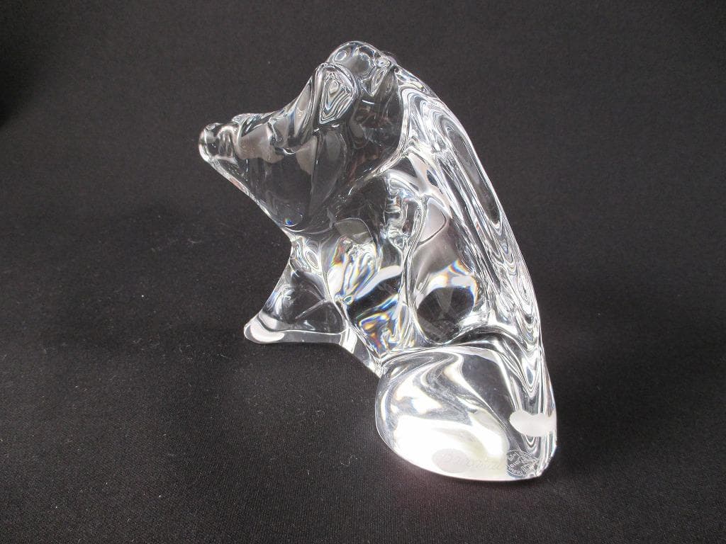 Baccarat バカラ　クリスタルガラス　イノシシ　フィギュリン　置物　美品