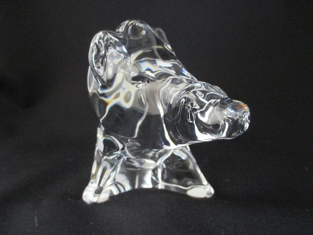 Baccarat バカラ　クリスタルガラス　イノシシ　フィギュリン　置物　美品