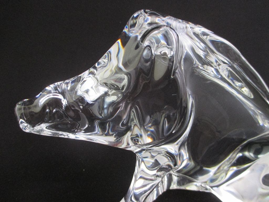 Baccarat バカラ　クリスタルガラス　イノシシ　フィギュリン　置物　美品