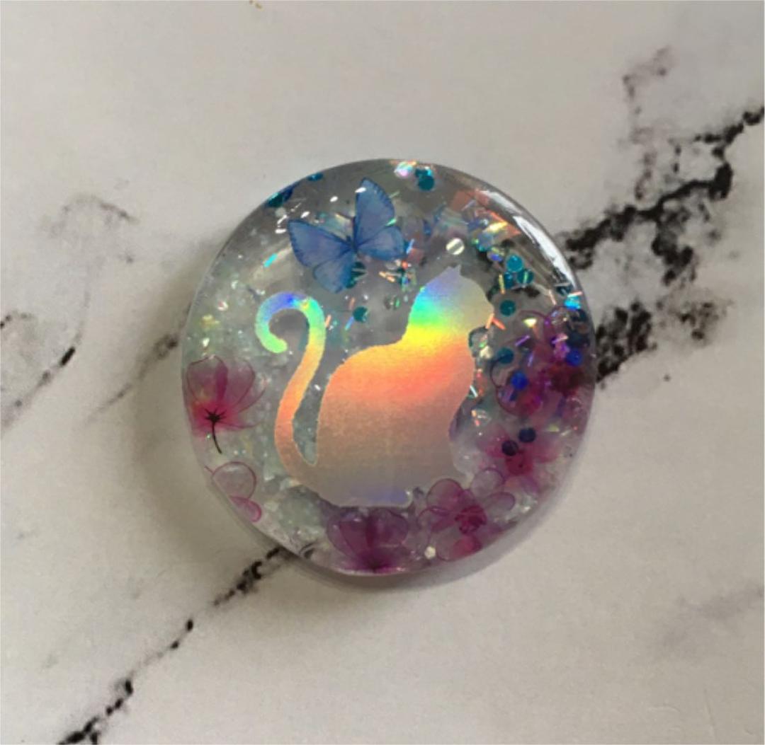 レジンヘアゴム♡きれいめレインボー猫ちゃん・再販不可