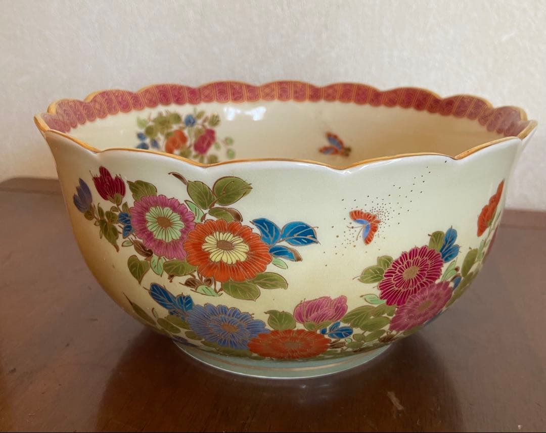 有田焼 林九郎作 古伊万里風 色絵金彩 大鉢 盛鉢 約20cm 和食器 美品