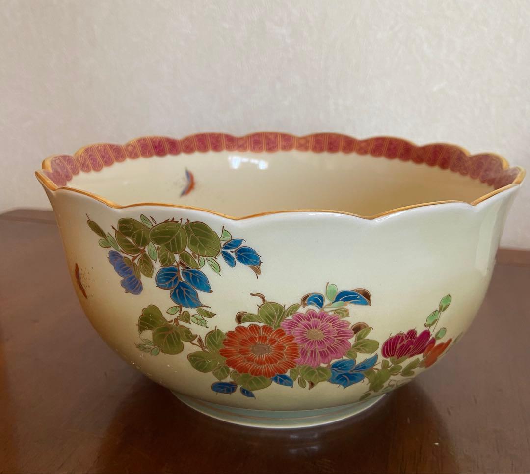 有田焼 林九郎作 古伊万里風 色絵金彩 大鉢 盛鉢 約20cm 和食器 美品