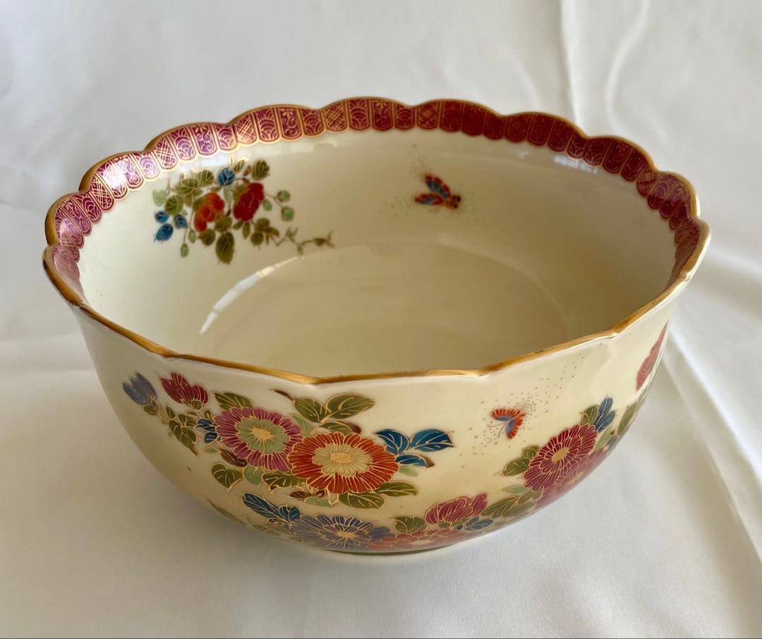 有田焼 林九郎作 古伊万里風 色絵金彩 大鉢 盛鉢 約20cm 和食器 美品