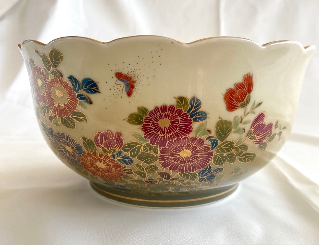 有田焼 林九郎作 古伊万里風 色絵金彩 大鉢 盛鉢 約20cm 和食器 美品