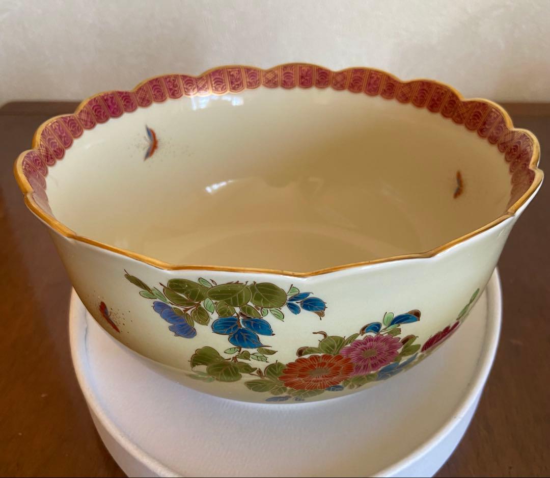 有田焼 林九郎作 古伊万里風 色絵金彩 大鉢 盛鉢 約20cm 和食器 美品