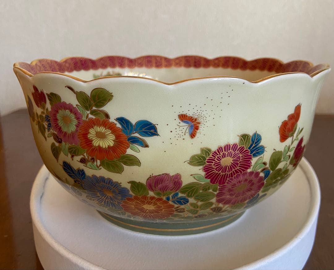 有田焼 林九郎作 古伊万里風 色絵金彩 大鉢 盛鉢 約20cm 和食器 美品