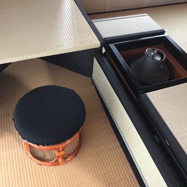 楽々茶棚　(立礼)収納ボックス点前座と炉壇収納ボックスと建水台の三点セット