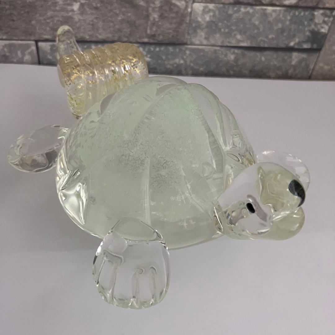 博多びーどろ　粋工房　ガラス置物　硝子細工　オブジェ　縁起物　開運　カメ　亀