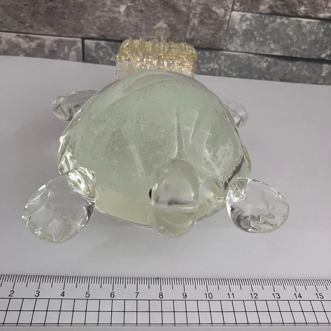 博多びーどろ　粋工房　ガラス置物　硝子細工　オブジェ　縁起物　開運　カメ　亀