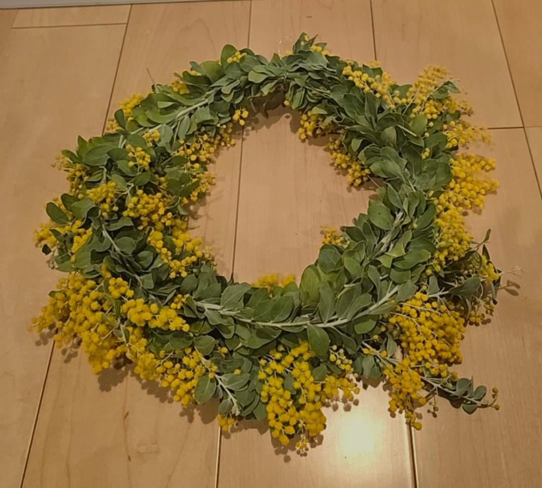 【朝摘みミモザ】丸くて可愛い♬リース！