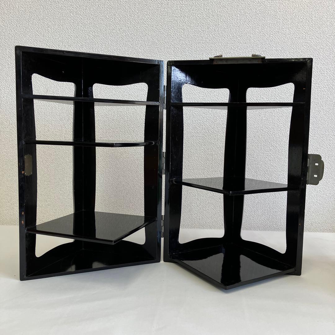 替漆塗両開五段重　お花見弁当　木製漆器　堤重箱　時代物