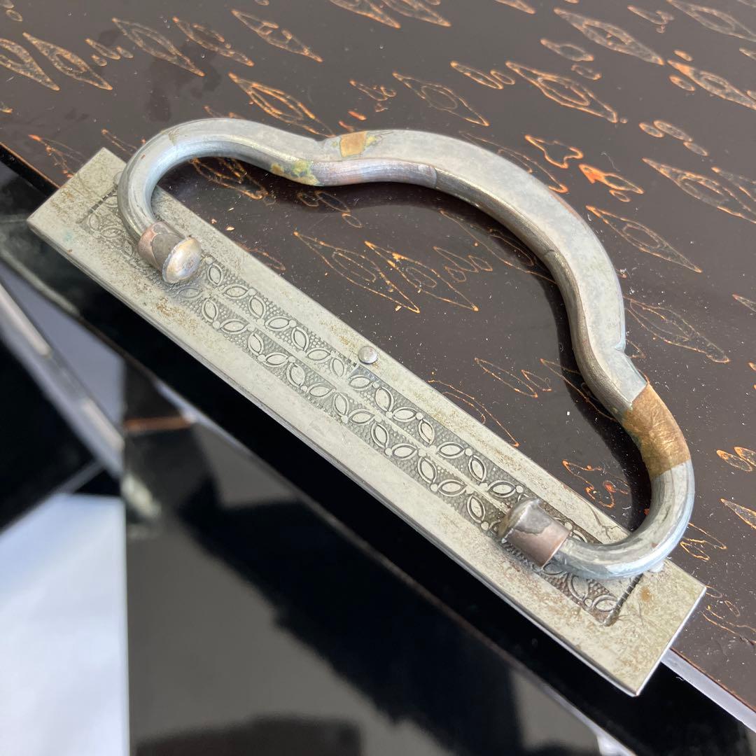 替漆塗両開五段重　お花見弁当　木製漆器　堤重箱　時代物