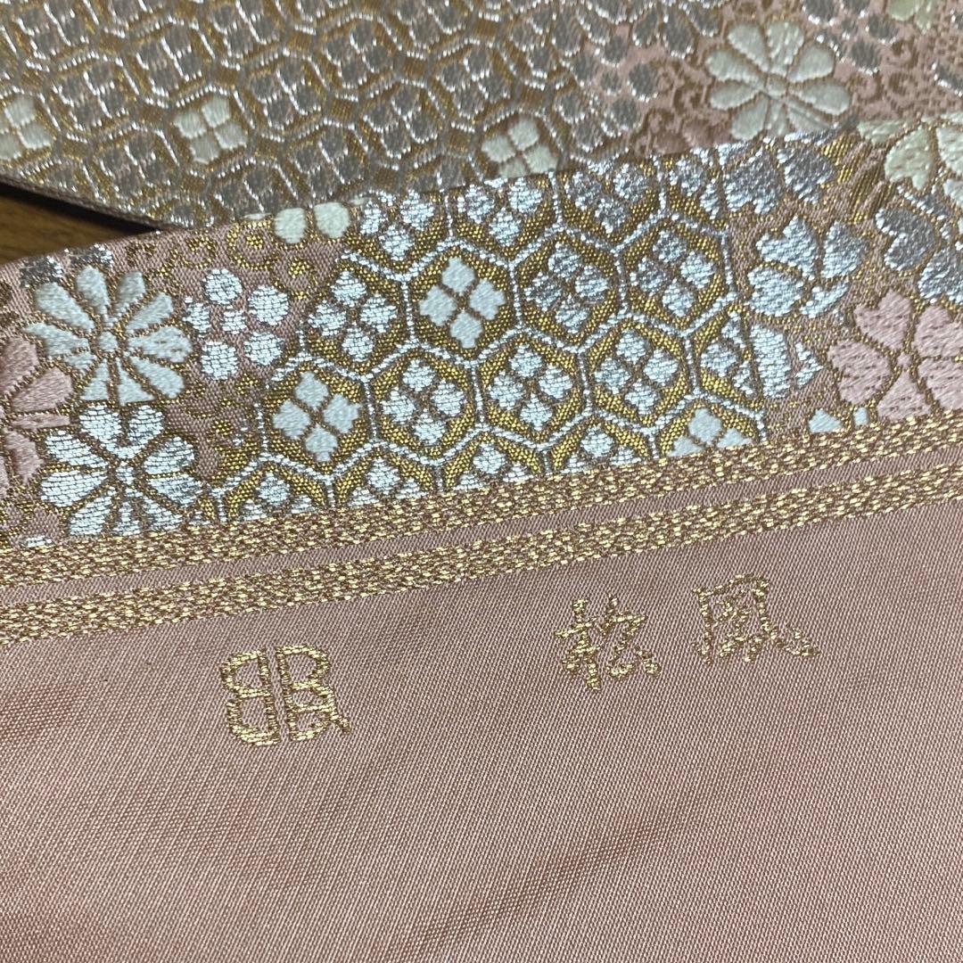 table runner 「松風」　帯リメイク　正絹 西陣織　長尺