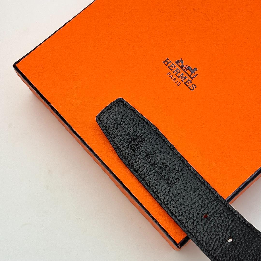 HERMEs エルメス ベルト Hバックル レザー ブラウン ゴールド金具