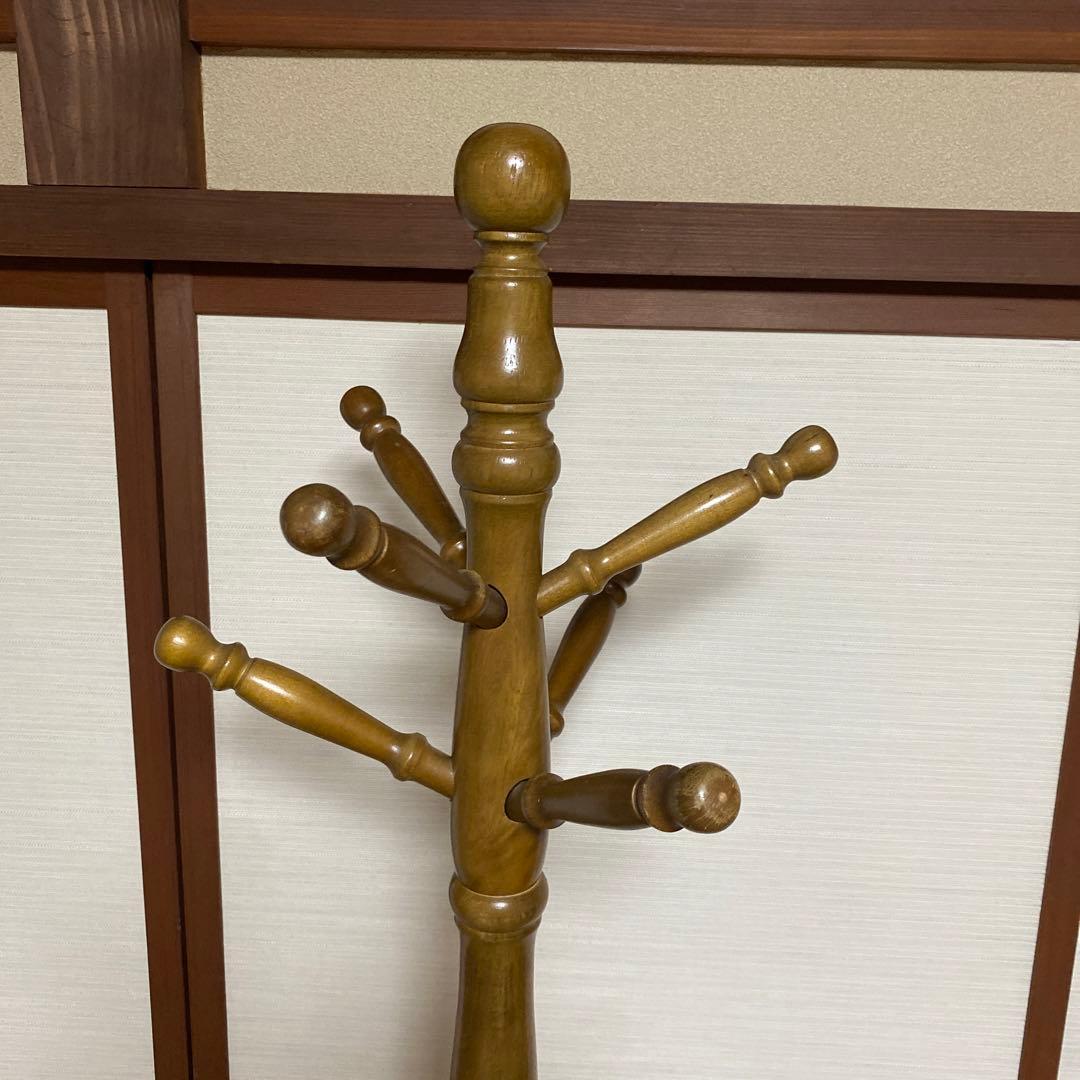 アンティーク　レトロ 木製 ポールハンガー