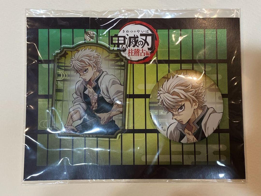 鬼滅の刃 柱稽古編 不死川実弥 A4キャラファイングラフ 缶バッジ アクキー