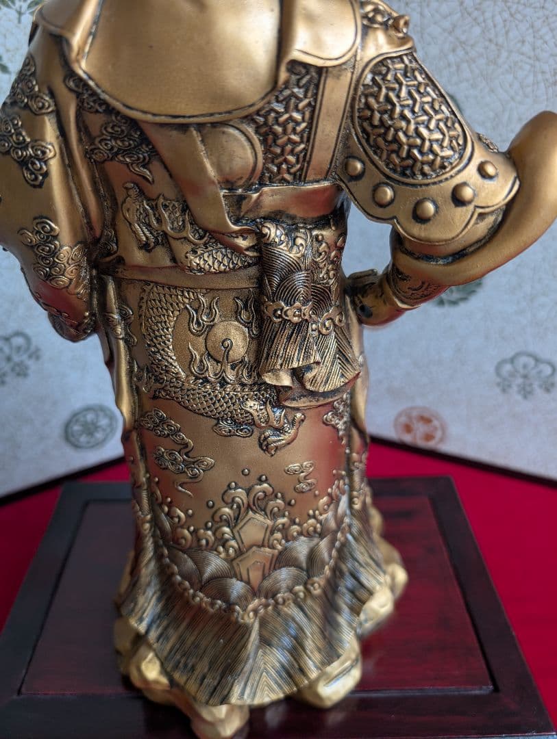 工芸　彫刻　関羽　関公　三国志　置物　立像