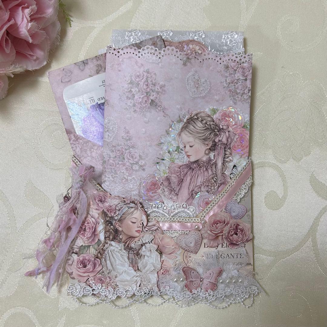 トレペジャーナル&レター風ケース♡ コラージュ素材入り　Romantic