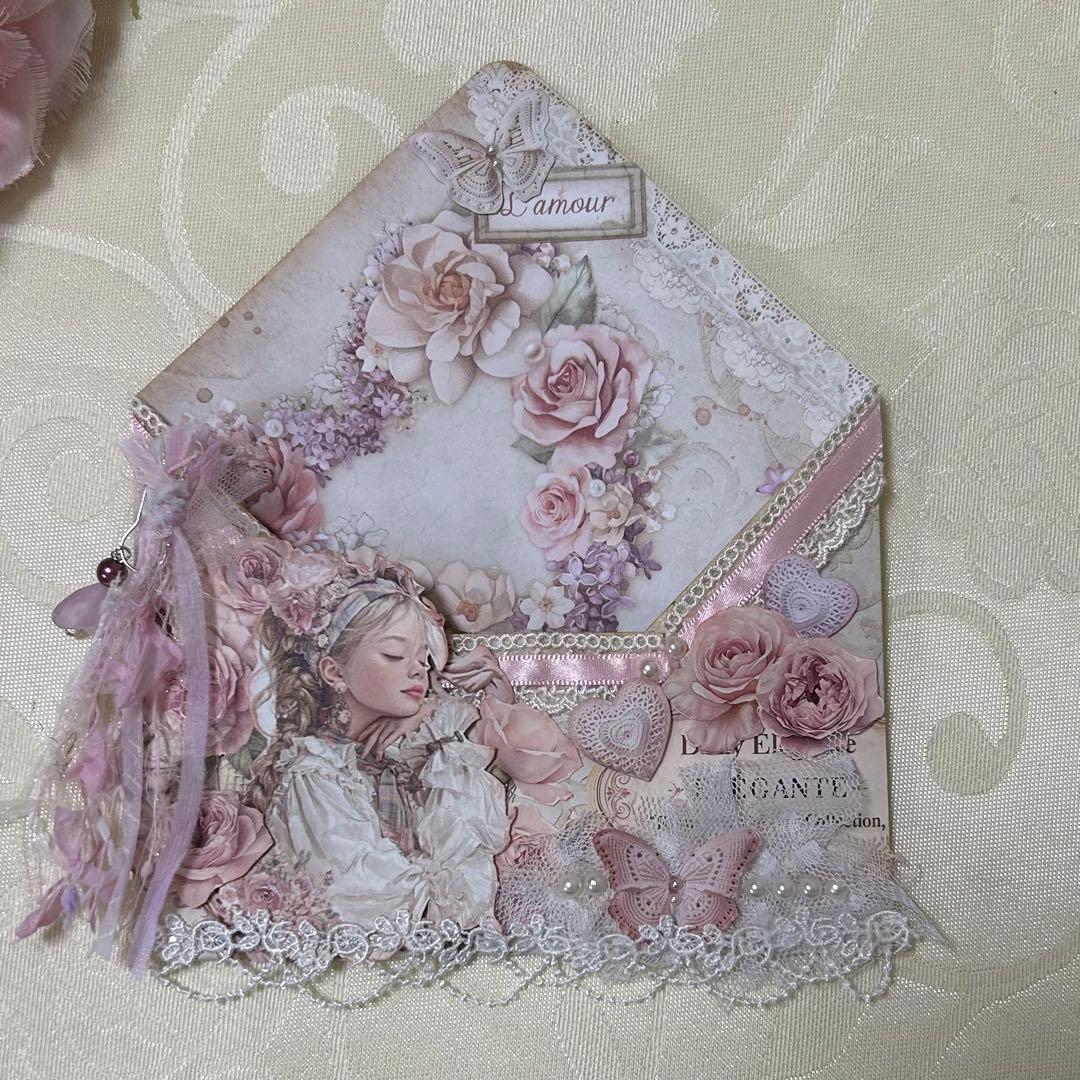 トレペジャーナル&レター風ケース♡ コラージュ素材入り　Romantic