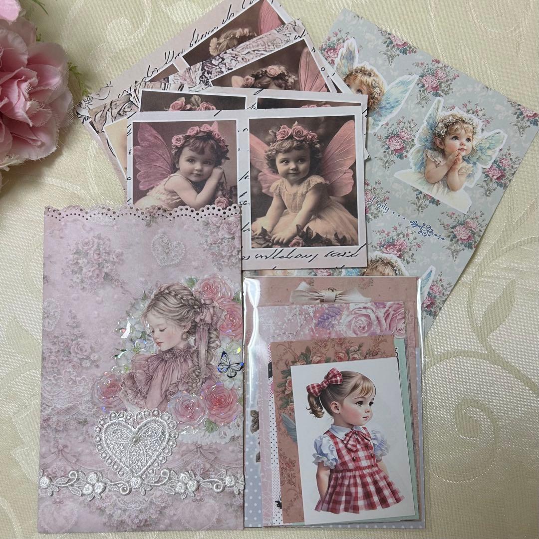 トレペジャーナル&レター風ケース♡ コラージュ素材入り　Romantic
