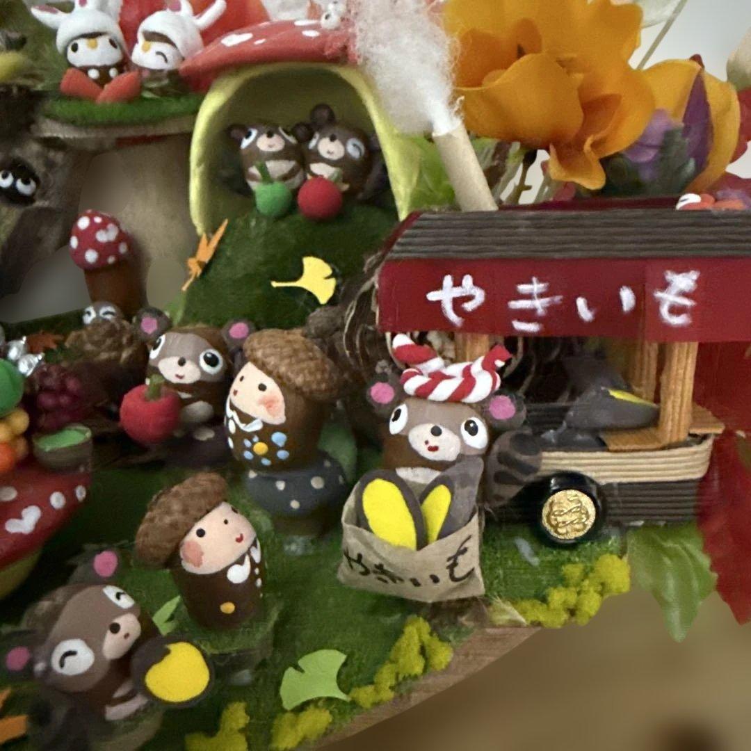 どんぐりアート♡秋のオブジェ　トロッコ添え♡