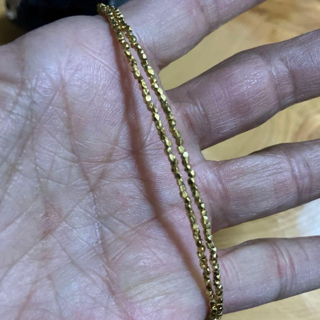 カレンシルバー　ヴェルメイユ(18KGP)ランダムカットビーズ 38cm