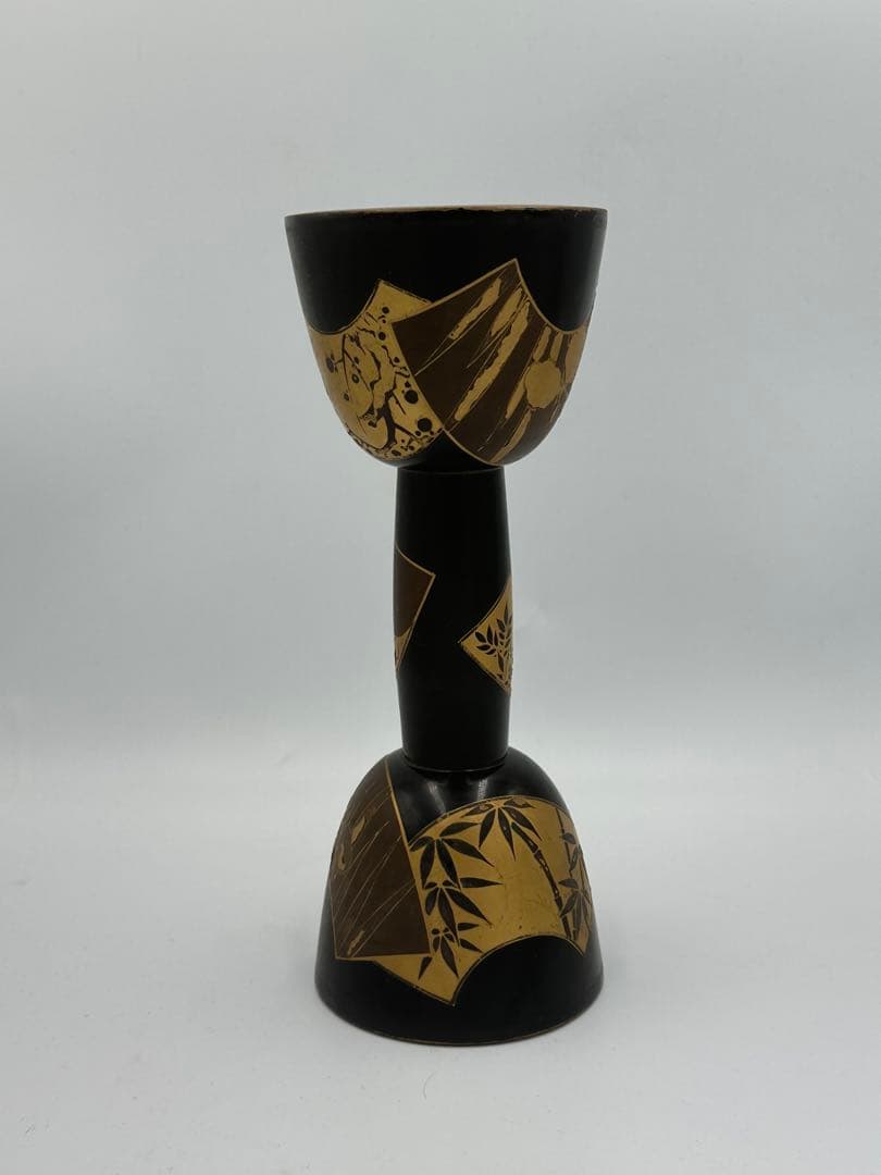 扇面蒔絵　小鼓　古作　鉋目