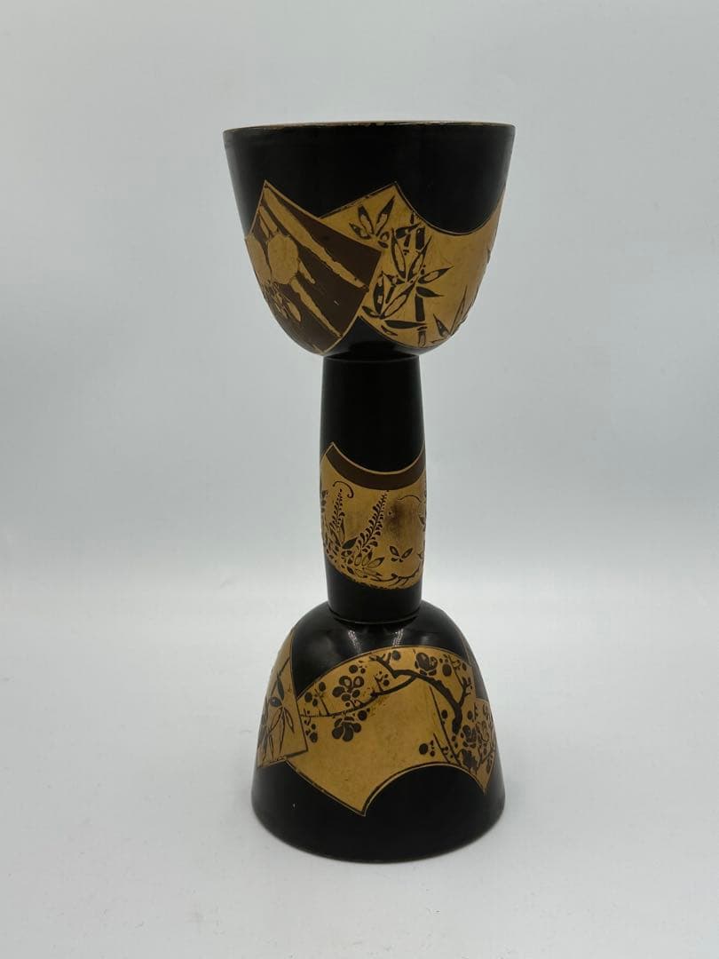 扇面蒔絵　小鼓　古作　鉋目