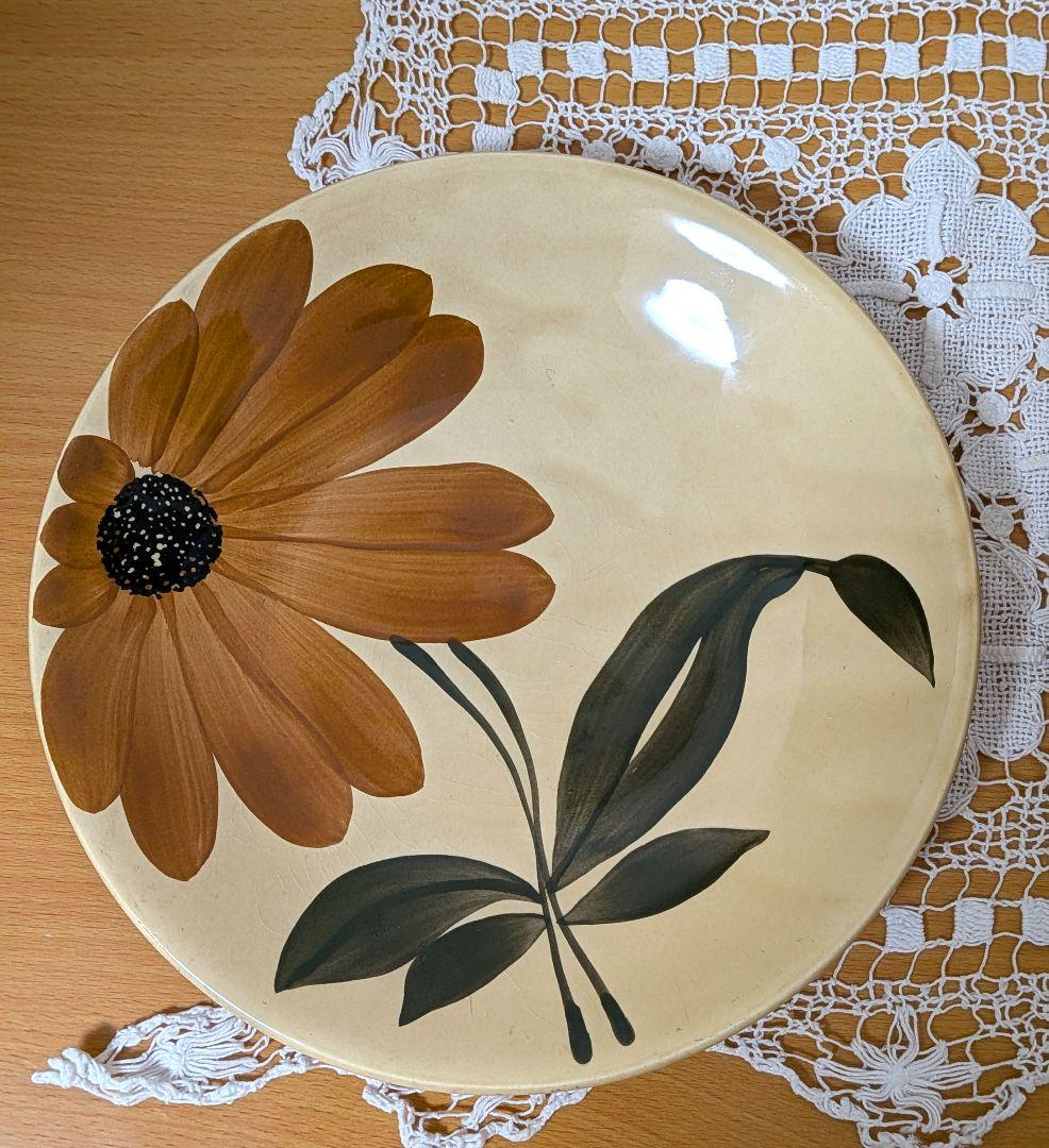 Gien ジアン Tournesol ひまわり プレート 大小 2枚ヴィンテージ