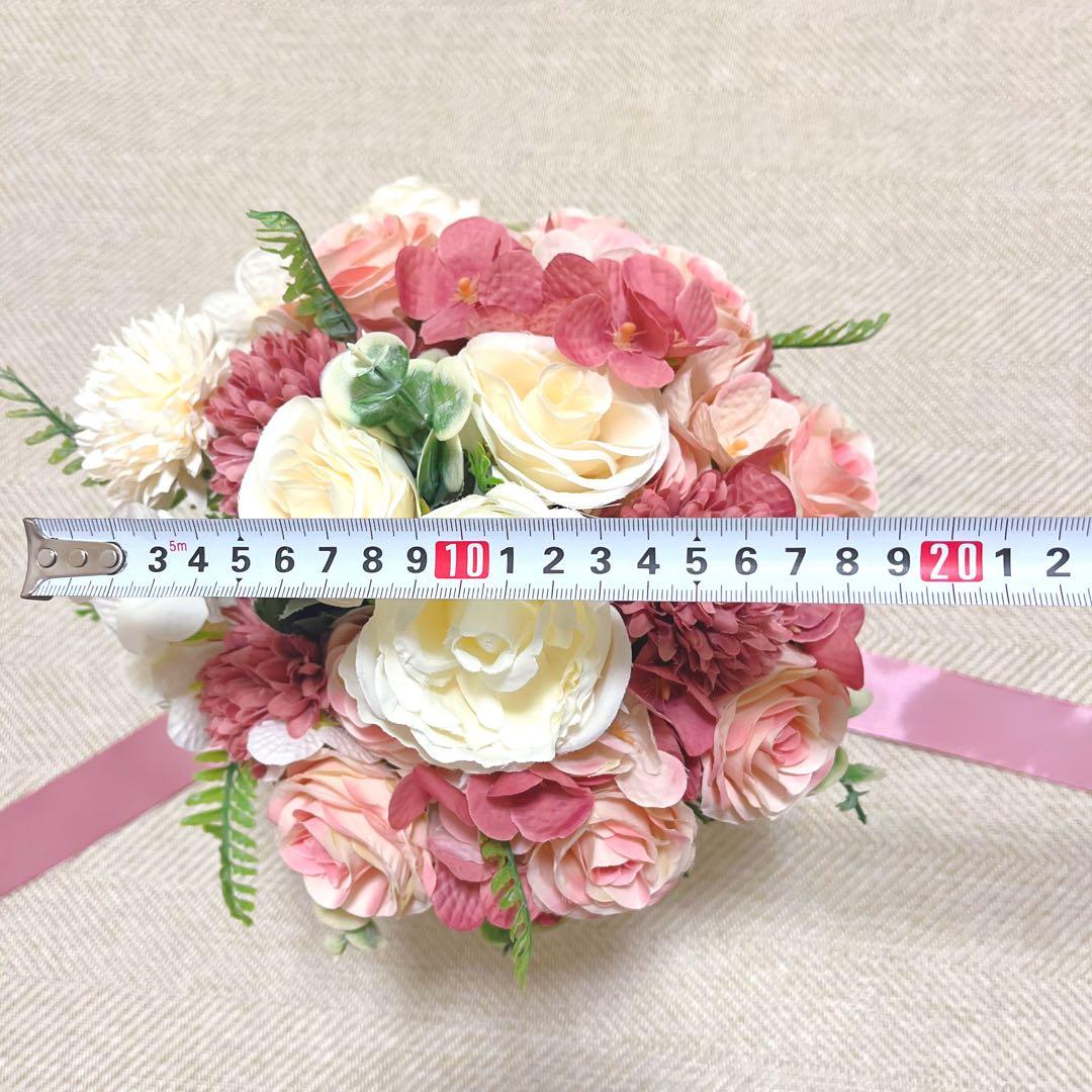 ブーケ 造花 結婚式 FTW ブートニア ピンク ウエディング
