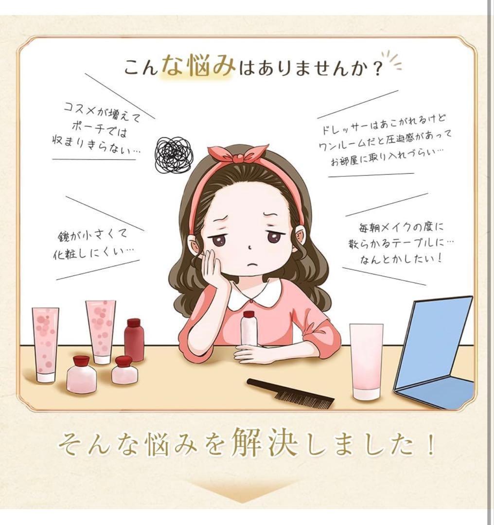 ドレッサー4点セット テーブルa 女優LEDミラー 100cm幅員