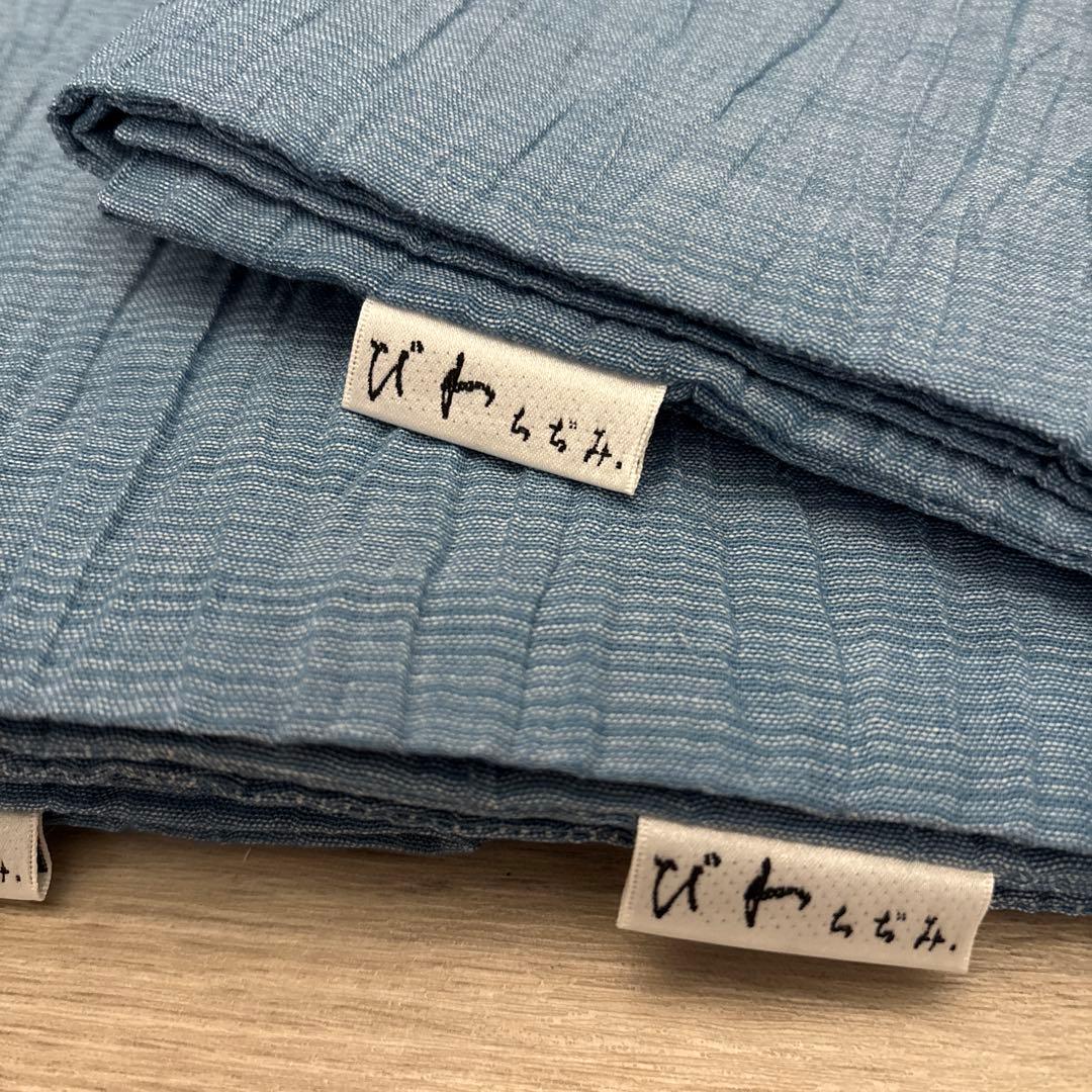 【未使用】びわちぢみ 座布団カバー 3枚セット 八端判 59×63 華宝