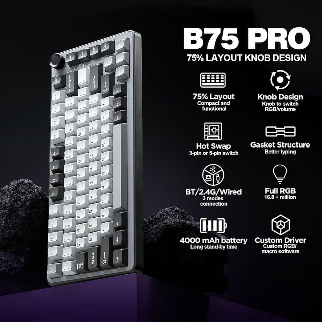 【新品未使用】YUNZII B75 PRO 75%キーボード