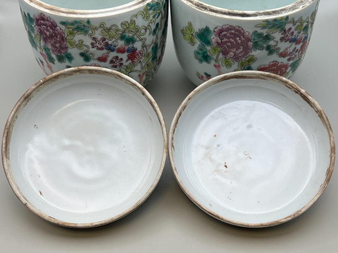 粉彩茶壺　牡丹福寿文　同治年製在印　時代品　中国美術⑤