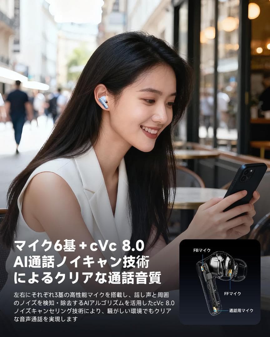 【新品・未開梱】EarFun Air Pro 4i+ワイヤレスイヤホン ブルー