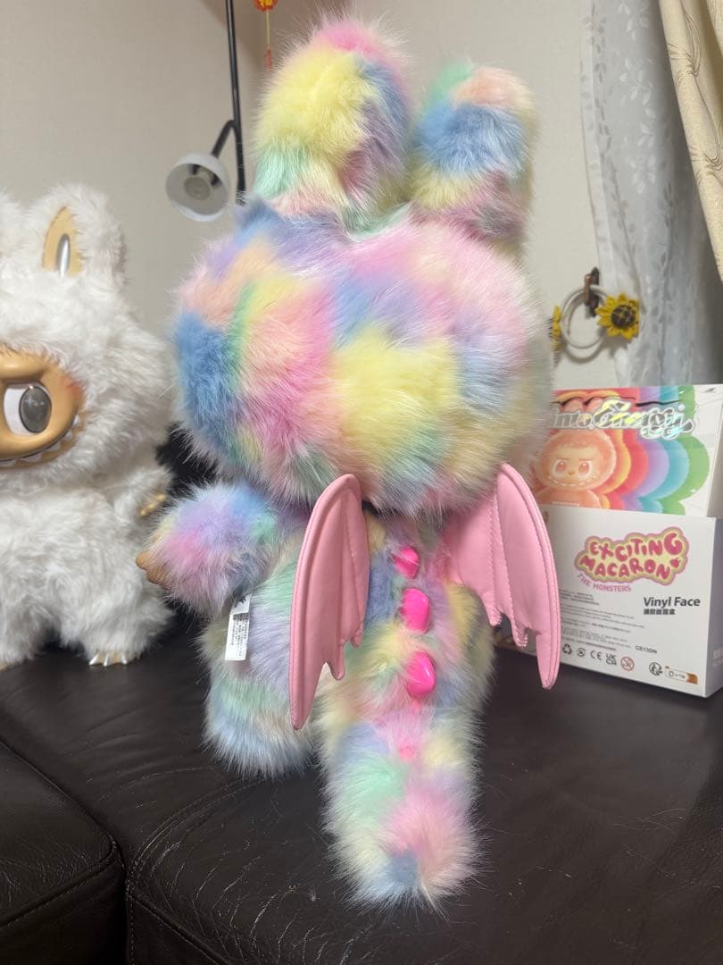 超特大60cmマカロンジモモ 夢色ふわもこ羽付き＆ピンクびれ スペシャルオーダー