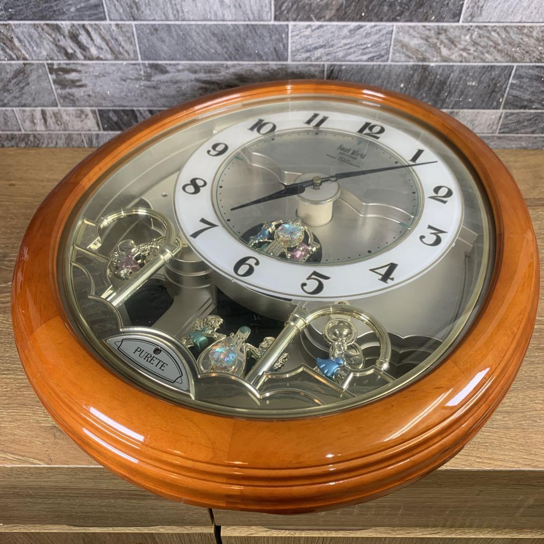 稼働品　生産終了品　リズム時計　RHYTHM スモールワールド　電波からくり時計