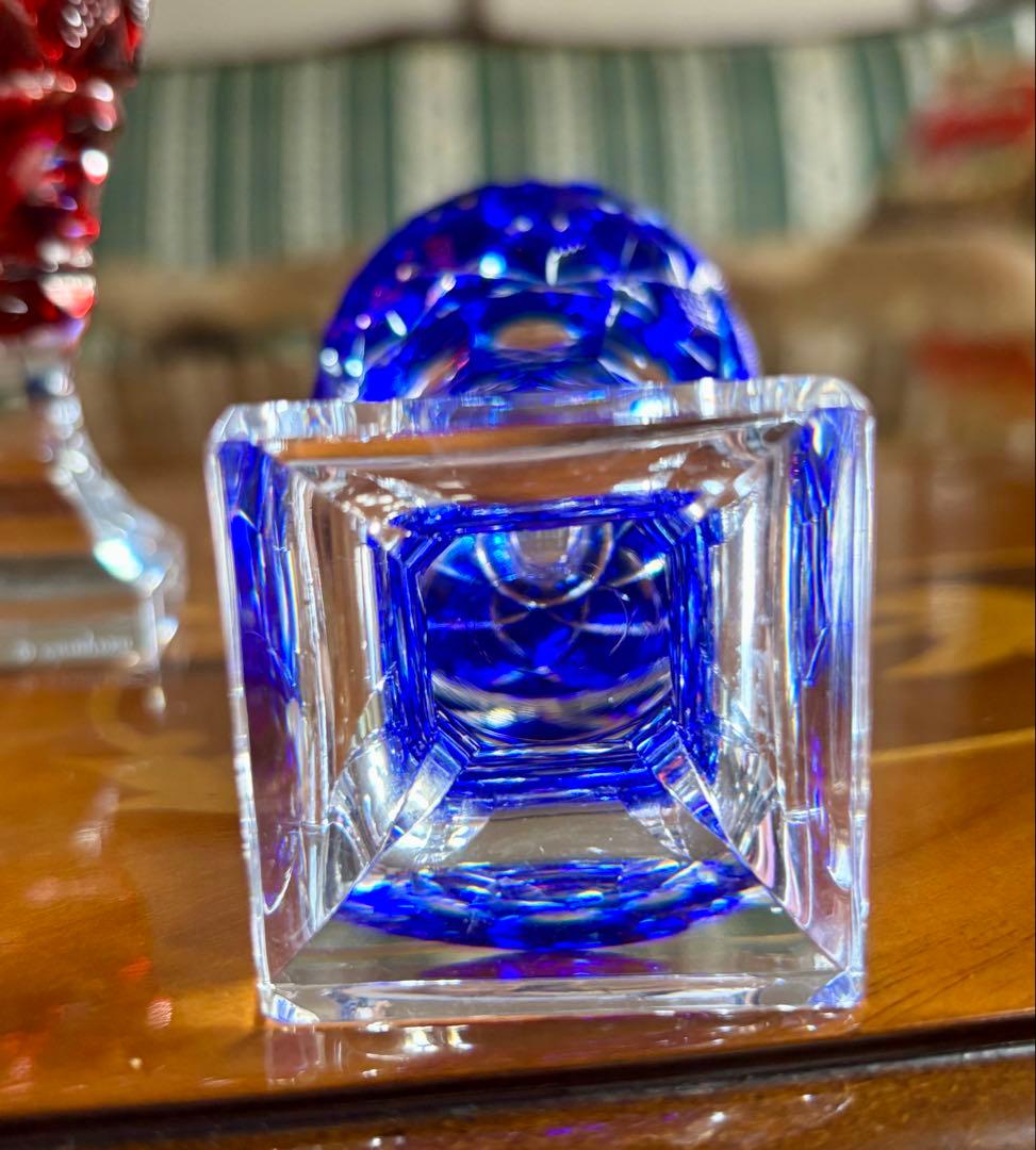 島津薩摩切子　脚付杯　2客