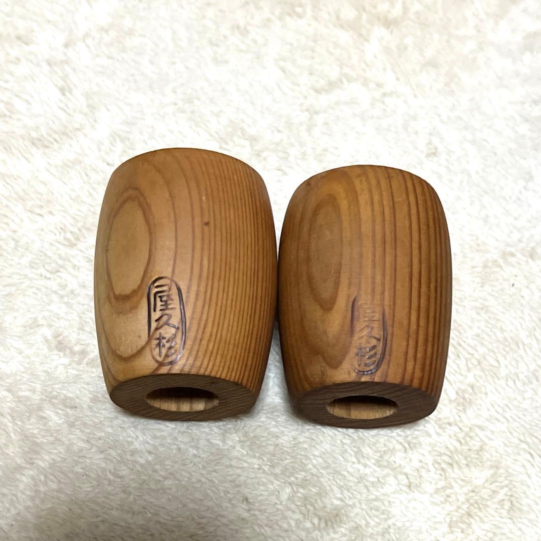 【希少】屋久杉 ひょうたん型 木製酒器セット（ぐい呑み付き）