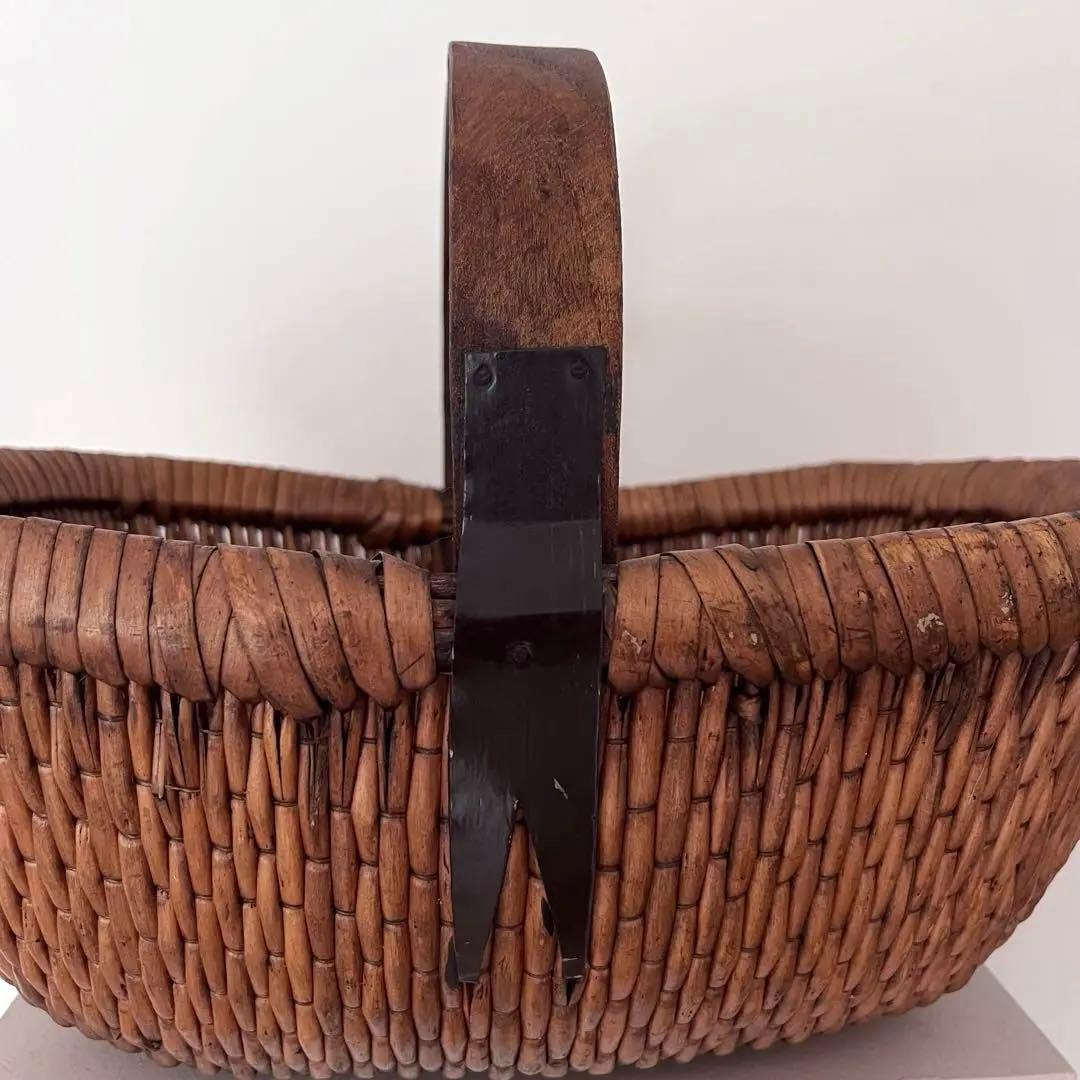 北欧ビンテージ　かご　ジュニパーのワンハンドル籠　バスケット