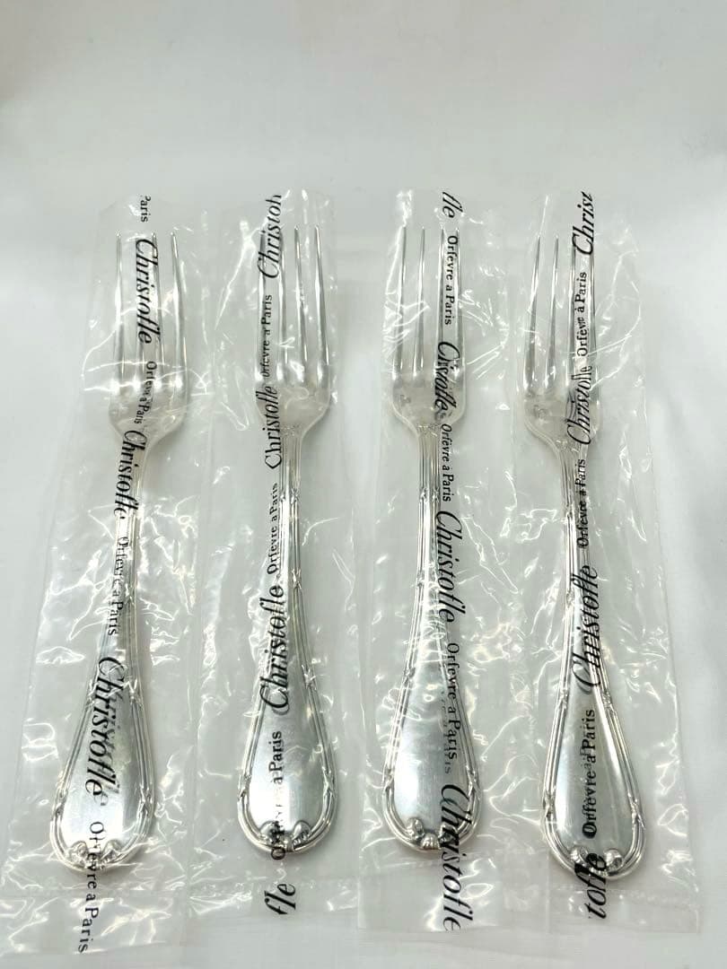 【E】クリストフル　Christofle リュバン　テーブルフォーク4本セット