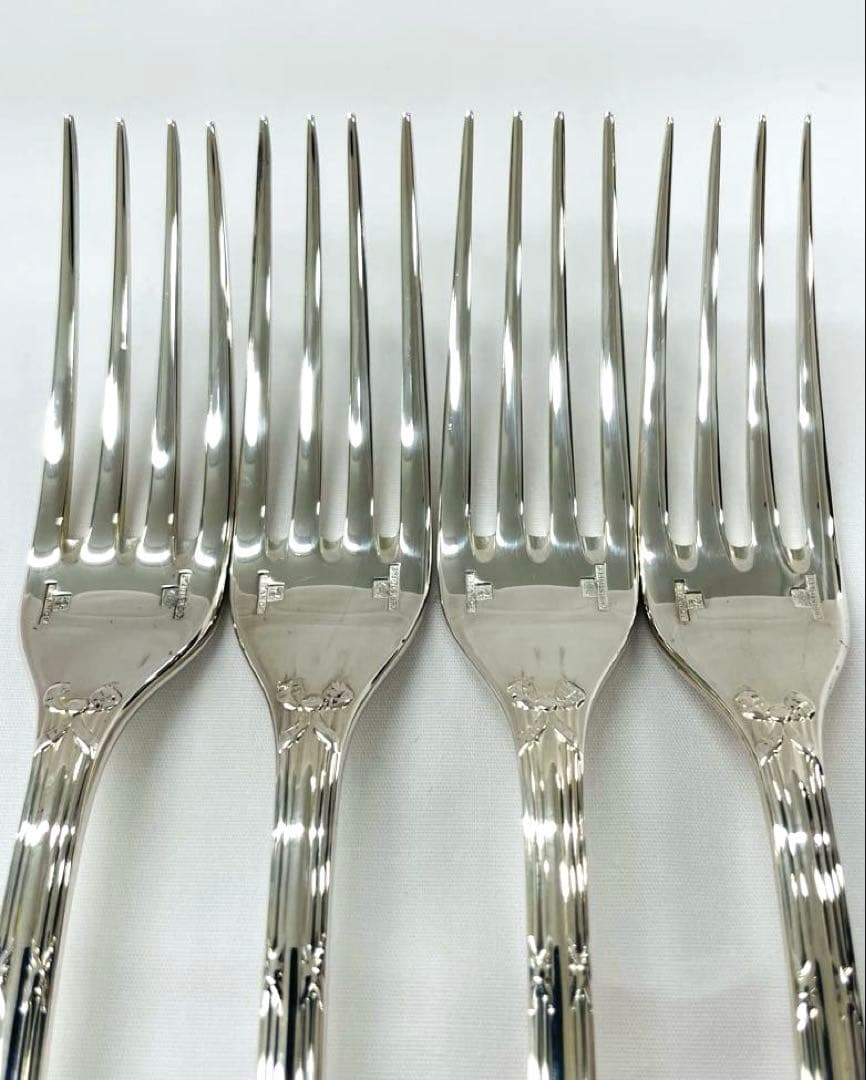 【E】クリストフル　Christofle リュバン　テーブルフォーク4本セット