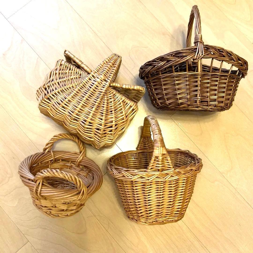 【レア新品】キャトルセゾン バスケット カゴ フランス製 ４点セット