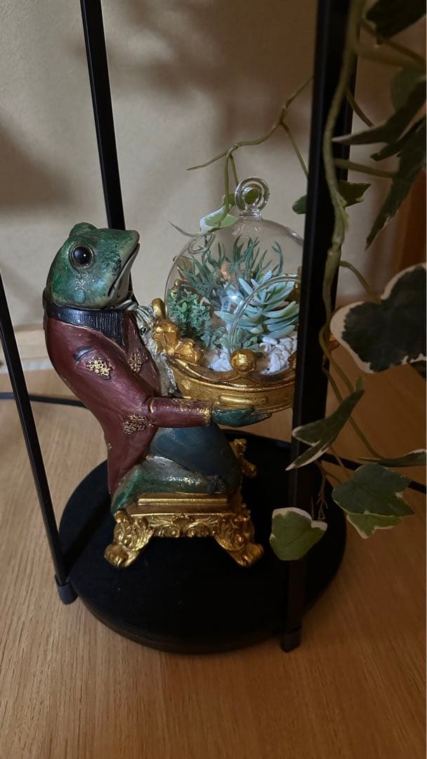 【1点もの】イミテーショングリーン フロアライト オブジェ2点おまけ【引取限定】