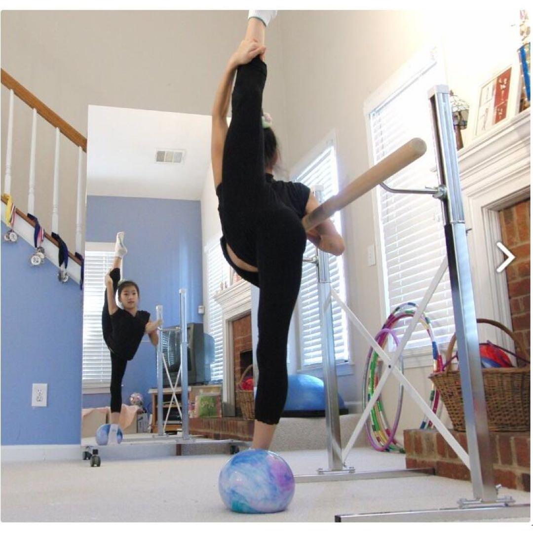 ダンスミラー 割れない鏡 幅100cmｘ160cm キャスター付き われない鏡黒