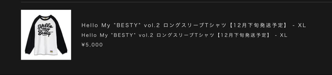 Hello My 'BESTY' vol.2 ロングスリーブTシャツ XL