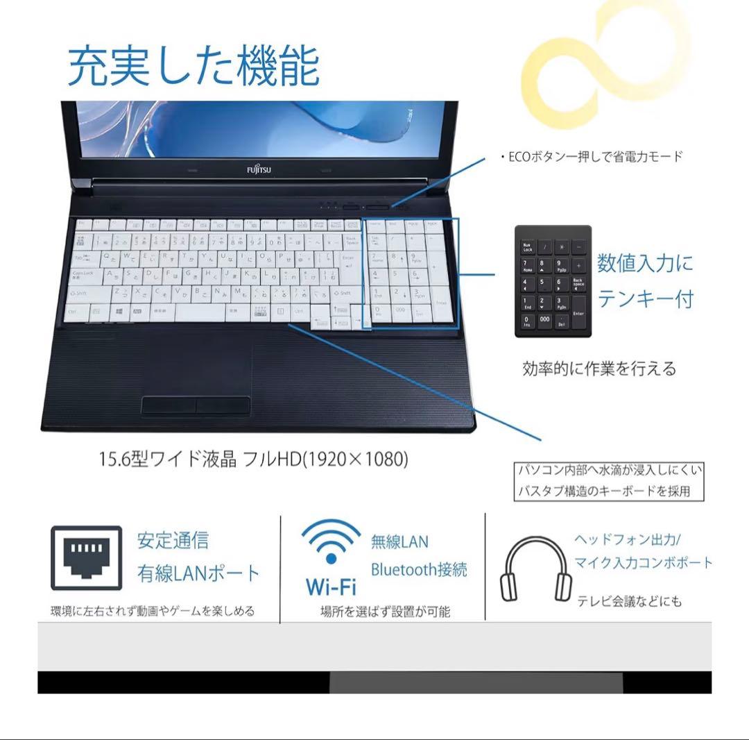【初期化済み】FHD液晶 15.6 インチ ノートパソコン A577